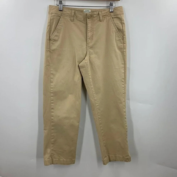 LL.Bean Women's Favorite‎ Fit Cotton Tapered Khaki Capris Size 6 - Picture 1 of 12